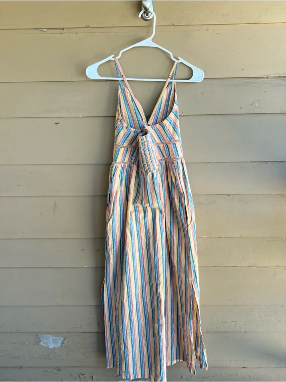 Roxy New Silver Light Striped Maxi Dress Sz M - Picture 10 of 10